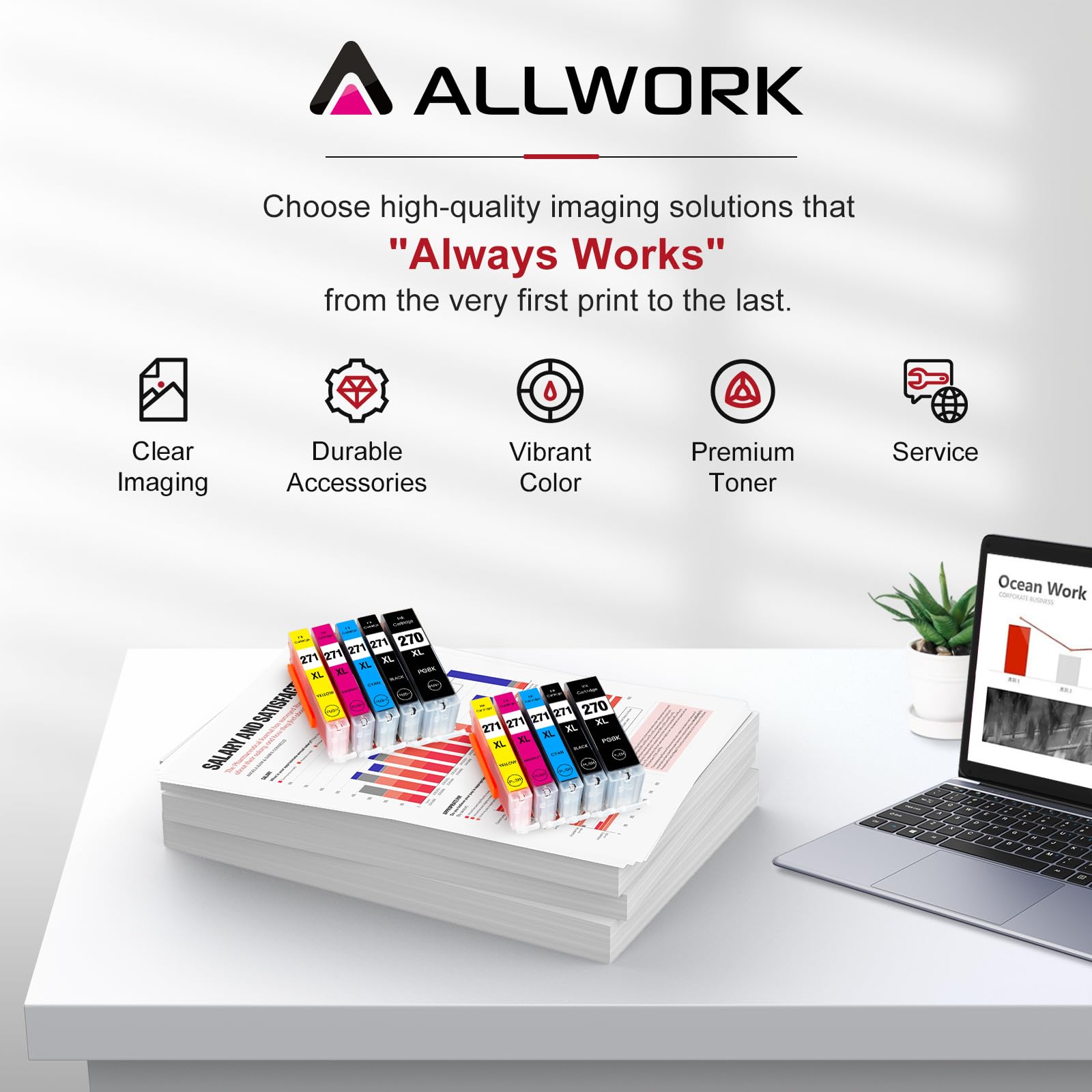Amazon.co.jp: ALLWORK PGI270XL CLI271XL 互換インクカートリッジ