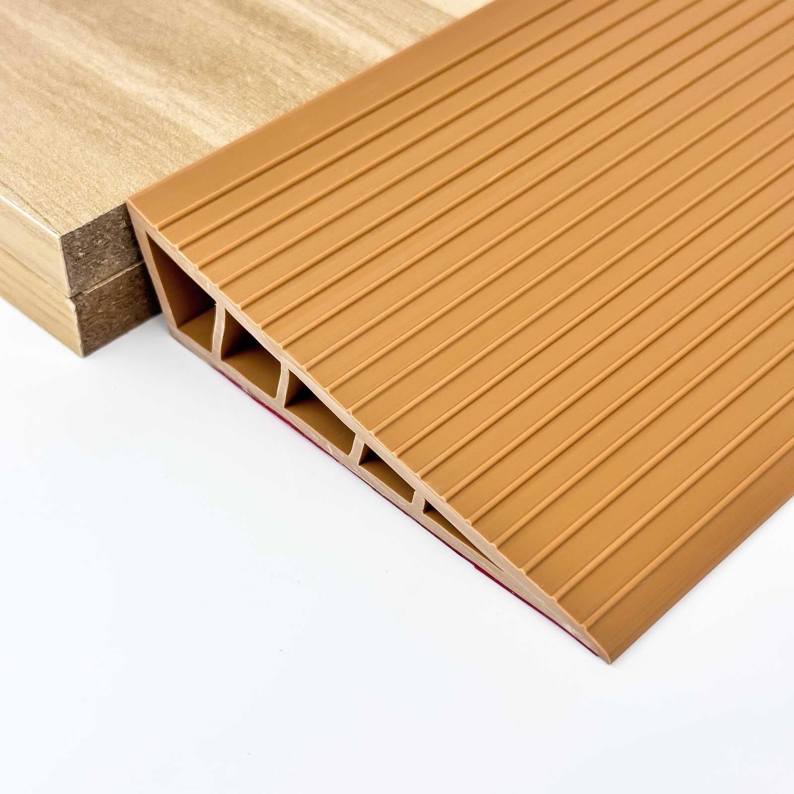 1" rise 2 pcs rubber threshold ramp for doorways, 800 lbs capacity, 39.4" cuttable non-slip wheelchair door ramp for bathroom, garage, home entrance (khaki, 3.3ft)