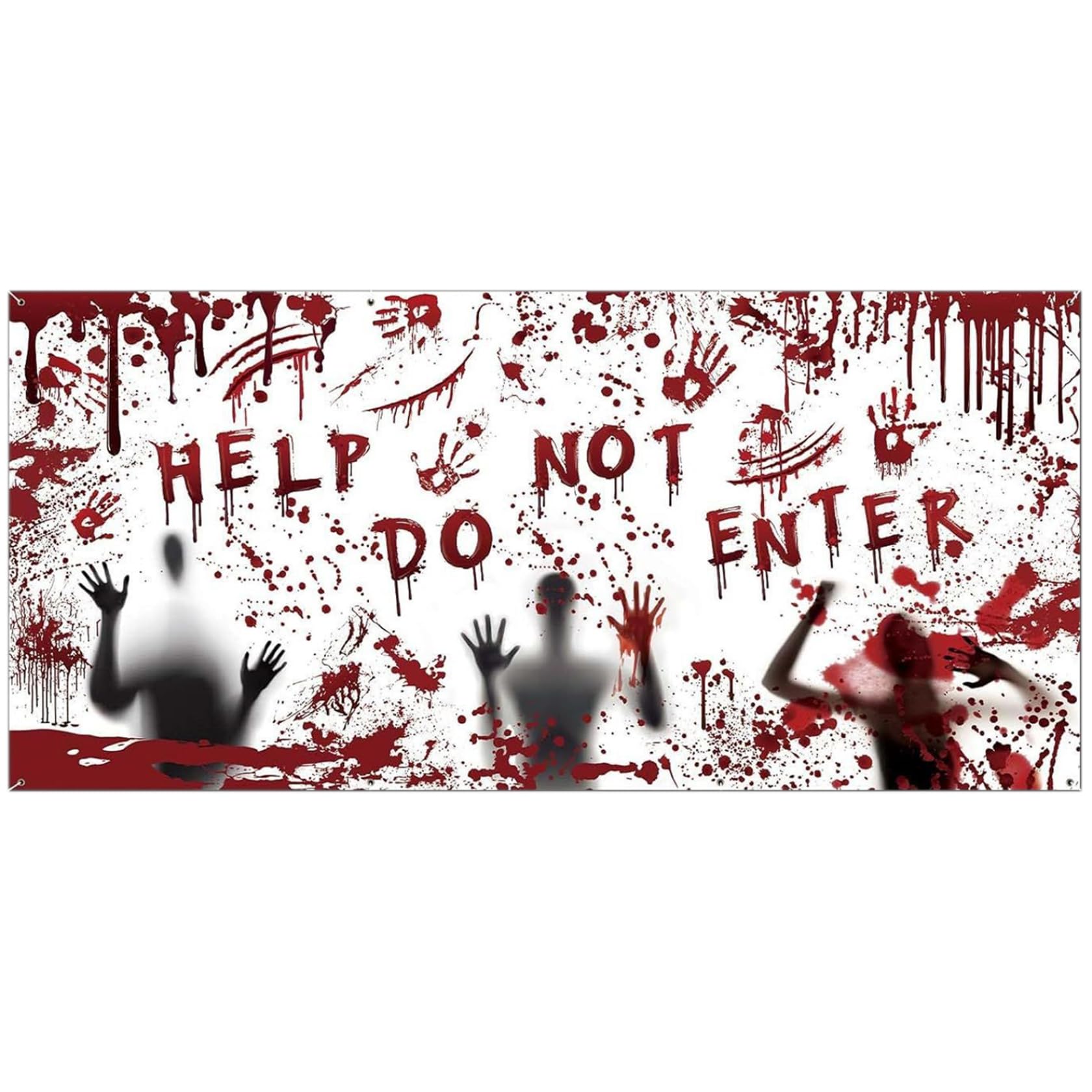 Pesoncarl Halloween Garage Door Decorations, 13x6ft Large Halloween Garage Door Banner, Horror Hanging Backdrop Banner for Spooky Party, Wall Style 2, Creepy