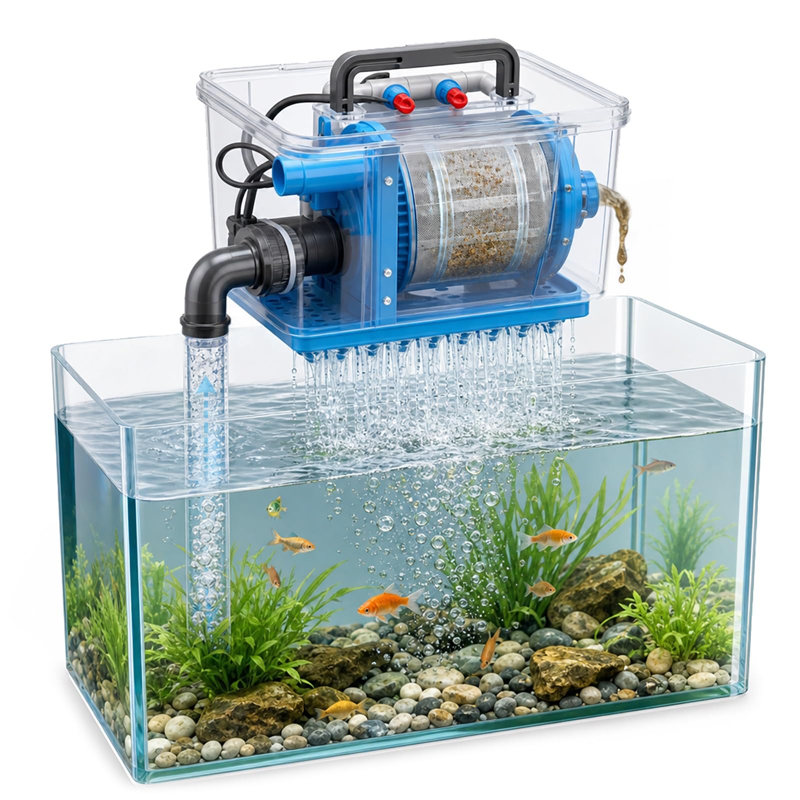 Filtro automatico di controlavaggio 200 maglie, sistema di filtrazione dell'acqua autopulente 5000L/H per acquari, acquacoltura, stagni di pesci, rete in acciaio inossidabile, filtrazione 75μm