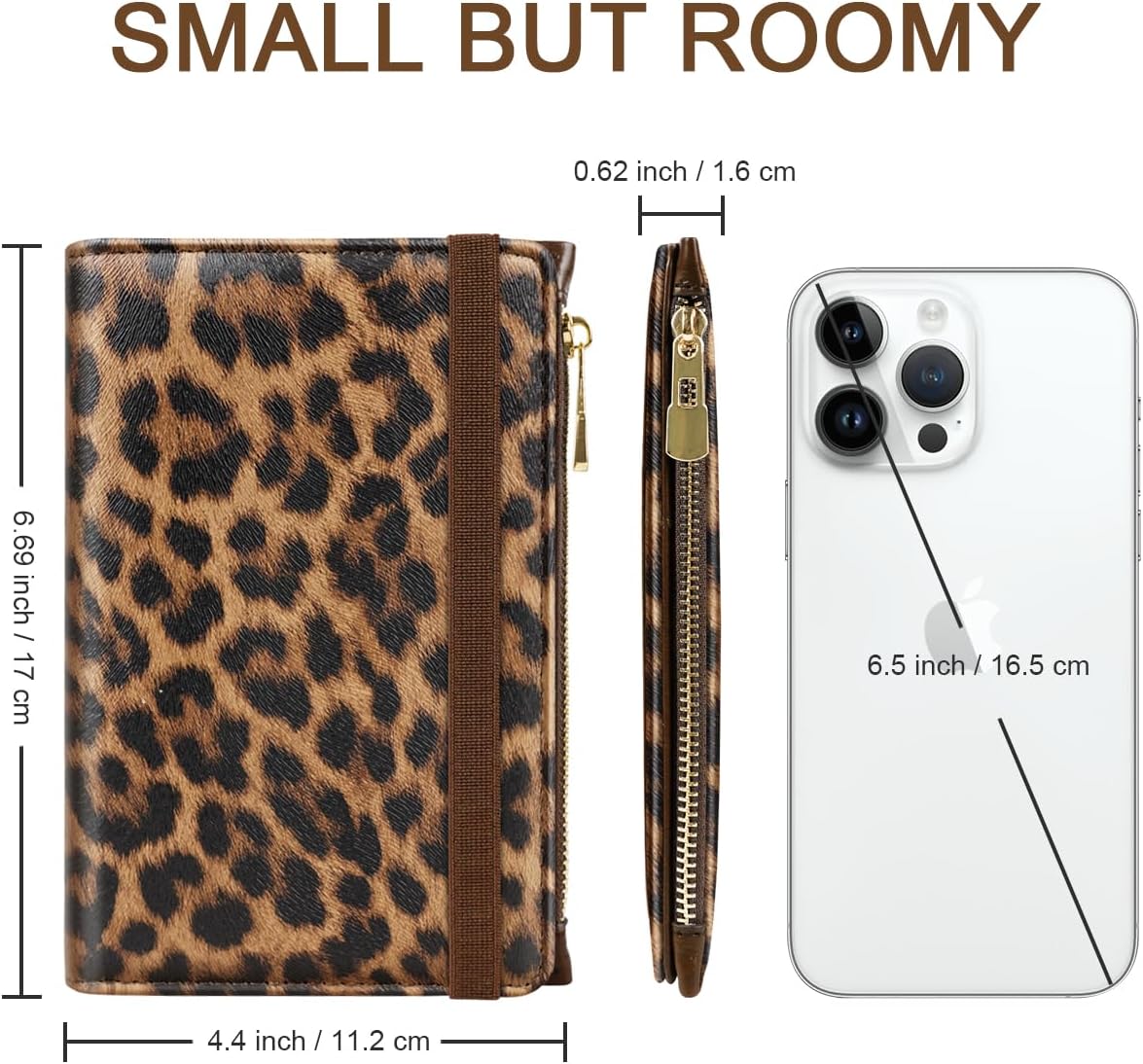Passport Holder Cover with Zipper Coin Pocket Travel Wallet RFID Blocking Leather Passport Cover Credit Card Holder for Women, Leopard