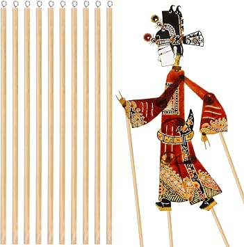 Kisangel Wooden Puppet Rods 7.87 Inch - 30 Pcs Arm Control Sticks for Small and Large Hand Puppets Flexible Shadow Puppet Accessories for DIY Arts Crafts and Educational Use