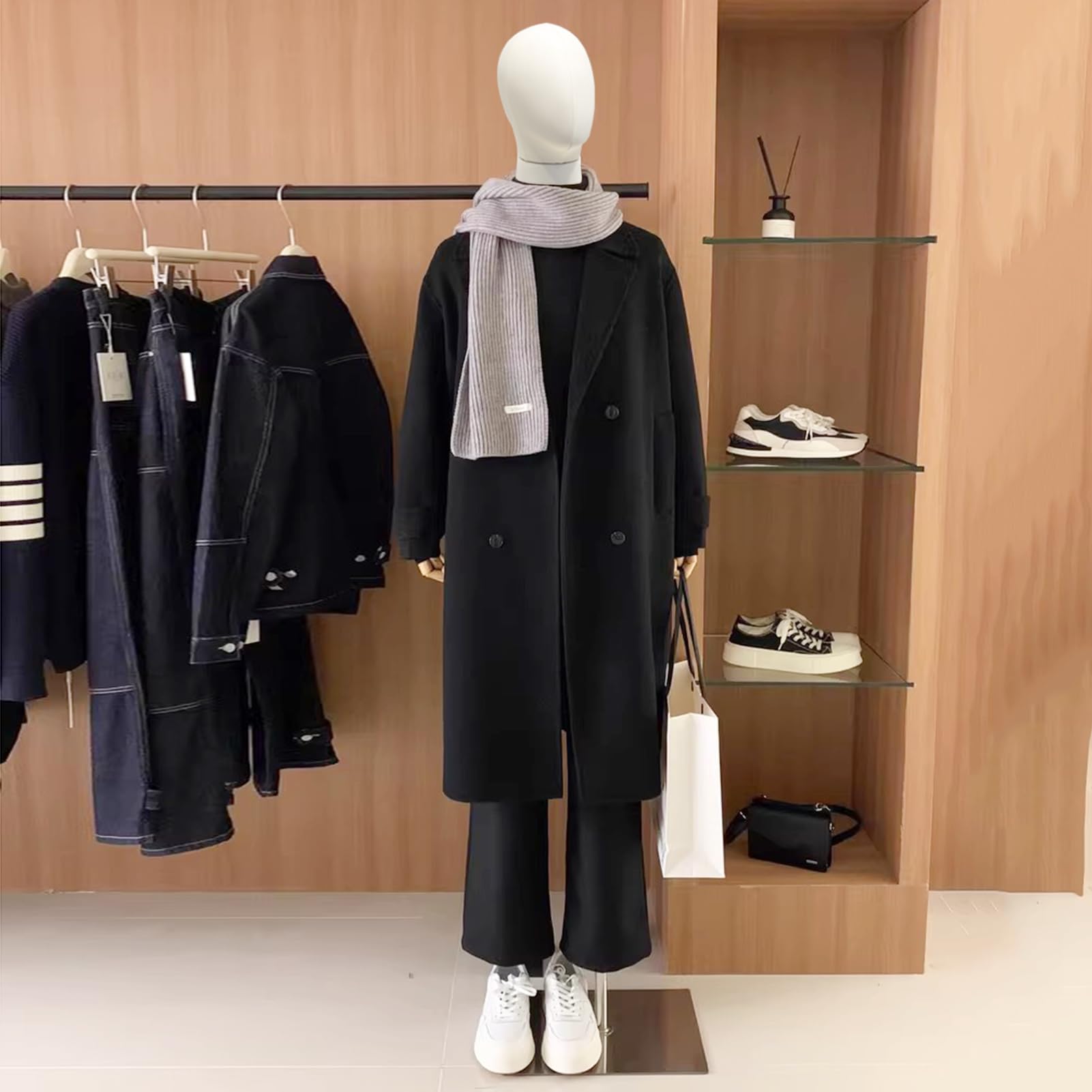 Manichino Maschile Sartoriale, Busto da Uomo Con Base in Metallo, da Vetrina