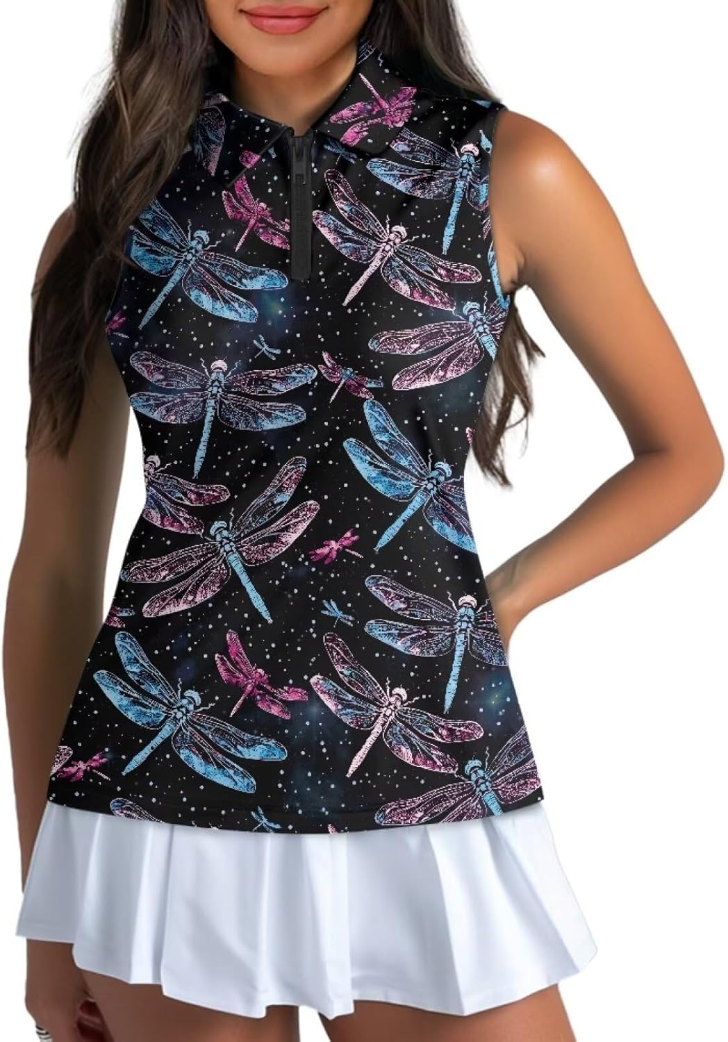 YEXIATODO Golf Tank Top Women Racerback Athletic Polo Golf Sleeveless Outfits Tennis Tank Top Size XS-2XL