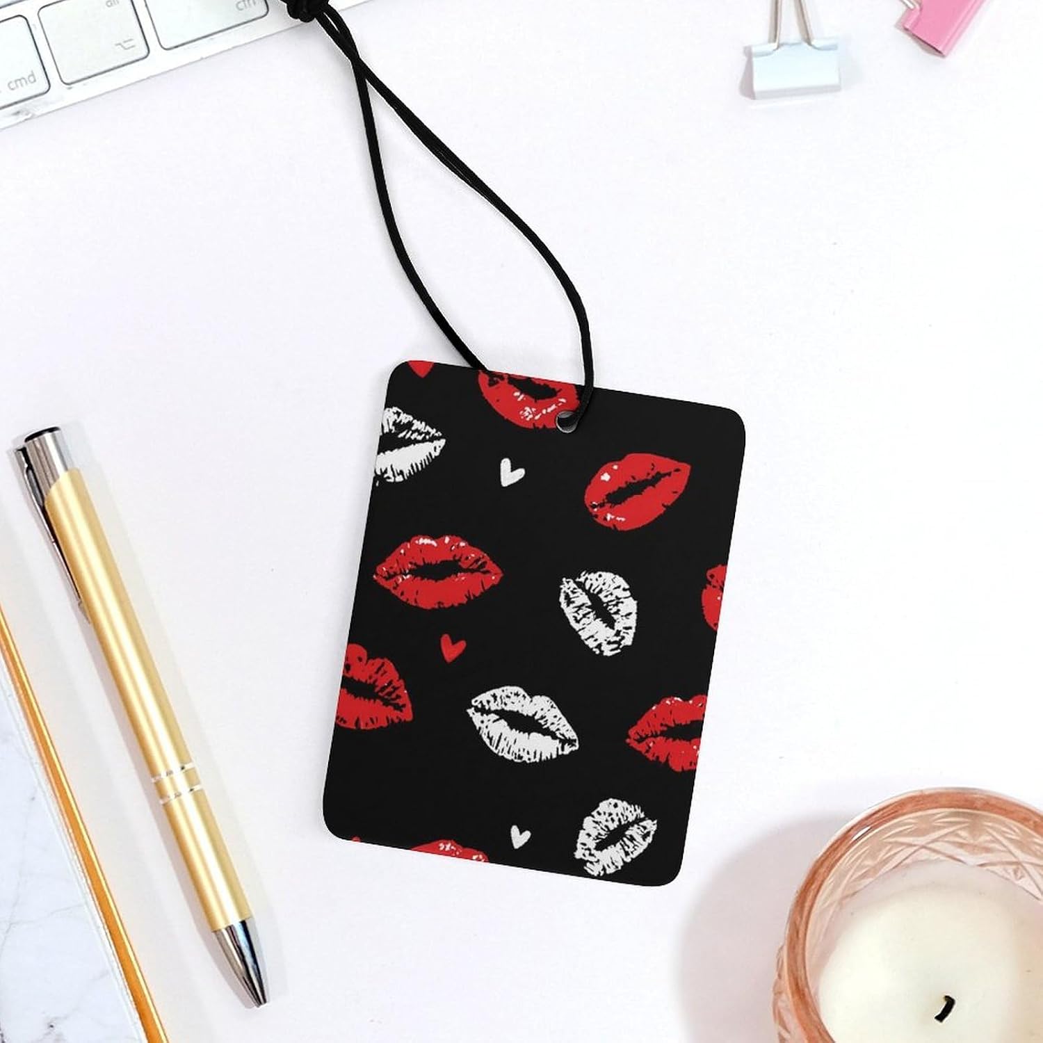 Sexy Lips Car Air Freshener Hanging Aromatherapy Tablets for Car Accessories Square