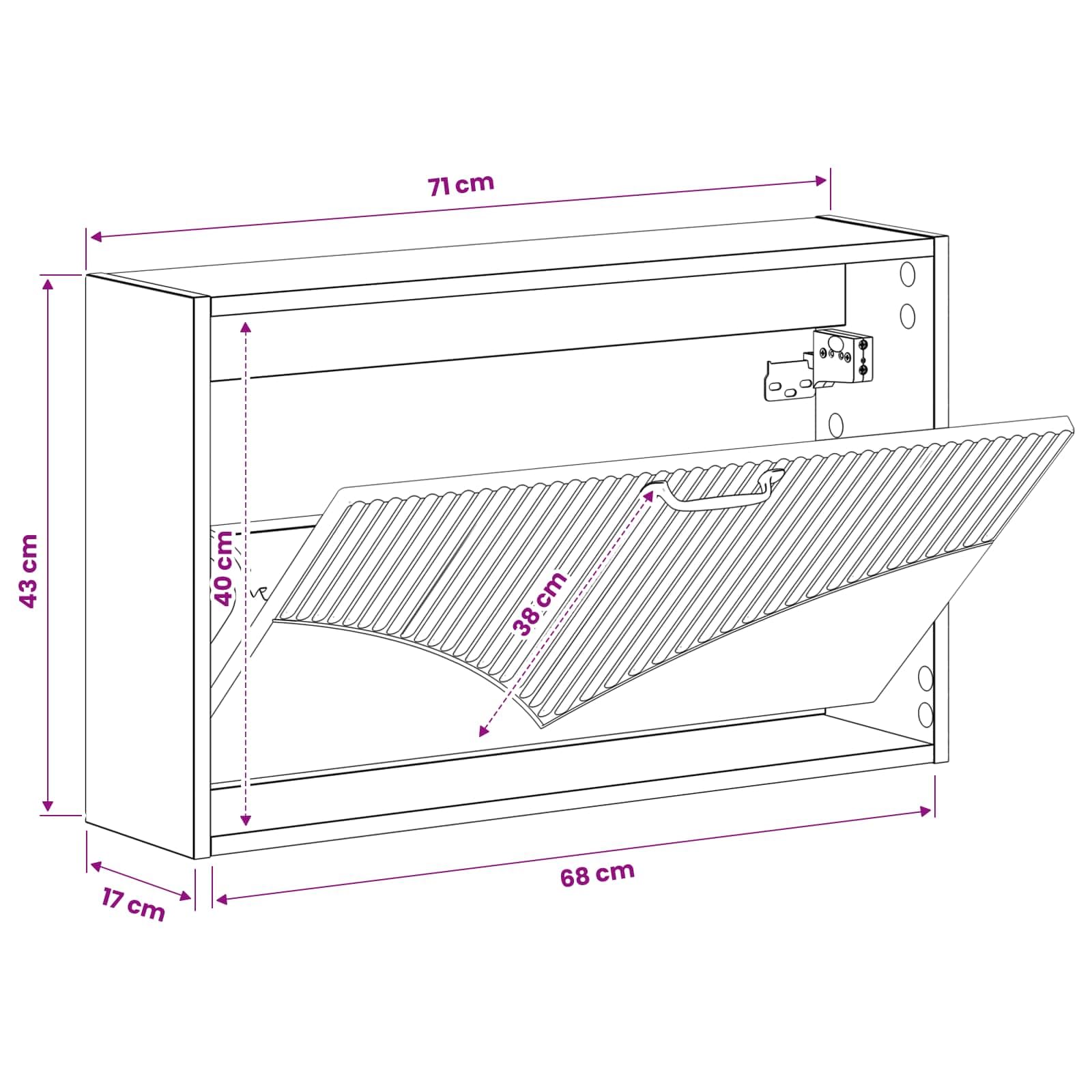 Hothingwell - Mueble para zapatos (71 x 17 x 43 cm)