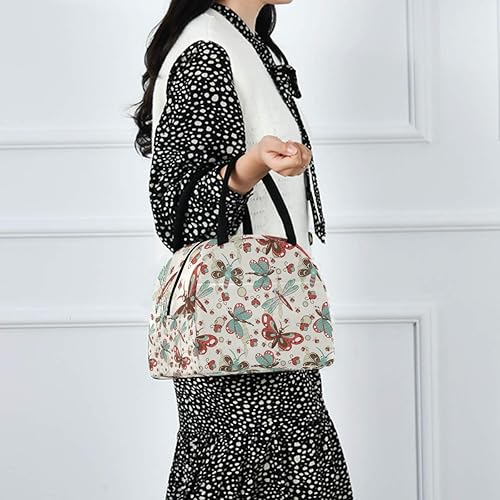 Miniatura 7 de Blueangle Lonchera térmica con diseño de libélula y mariquita de dibujos animados para mujeres y hombres, bolsa de almuerzo a la moda para el