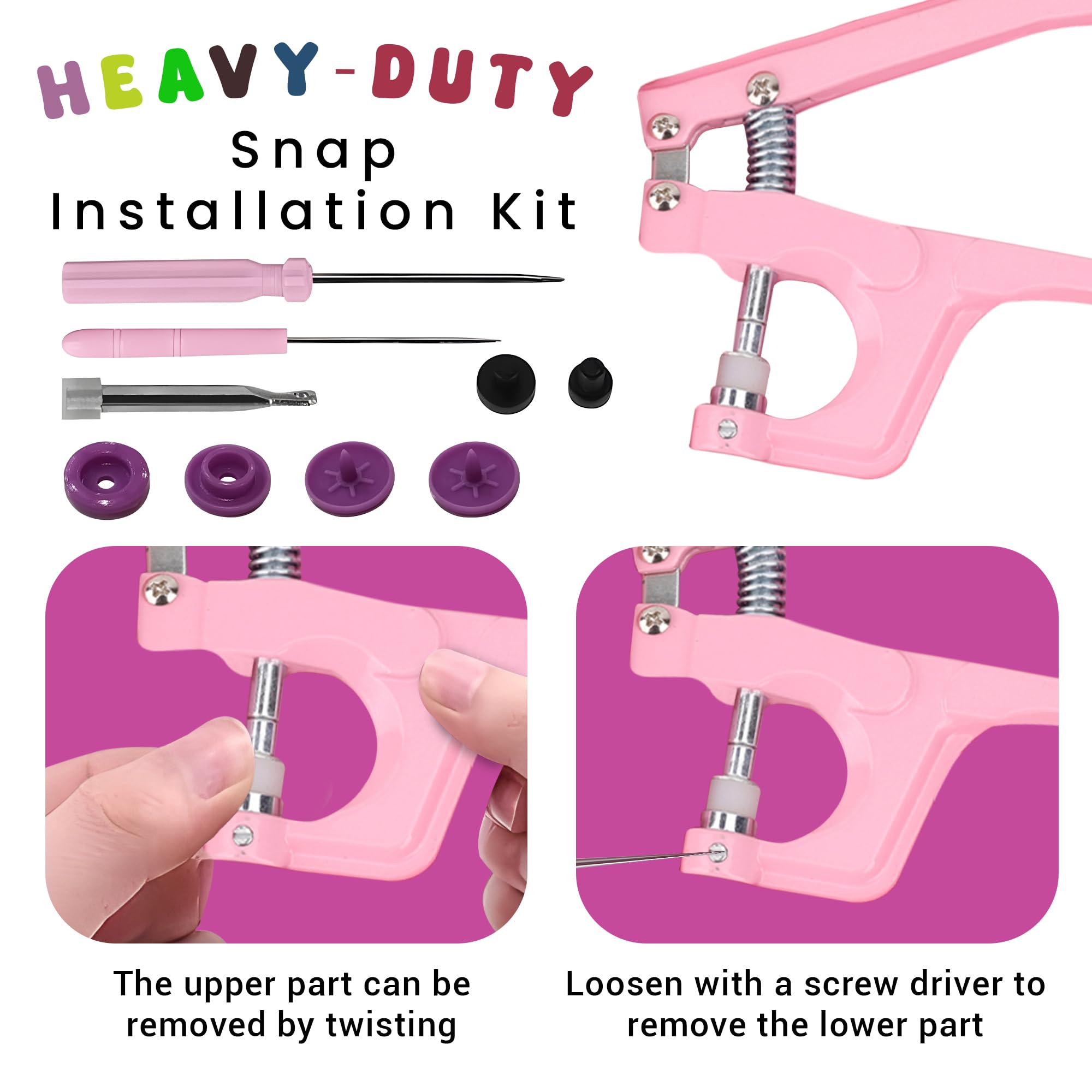 Amazon.com: WedDecor No-Sew KAM Snap Starter Kit T5 Plastic Snaps