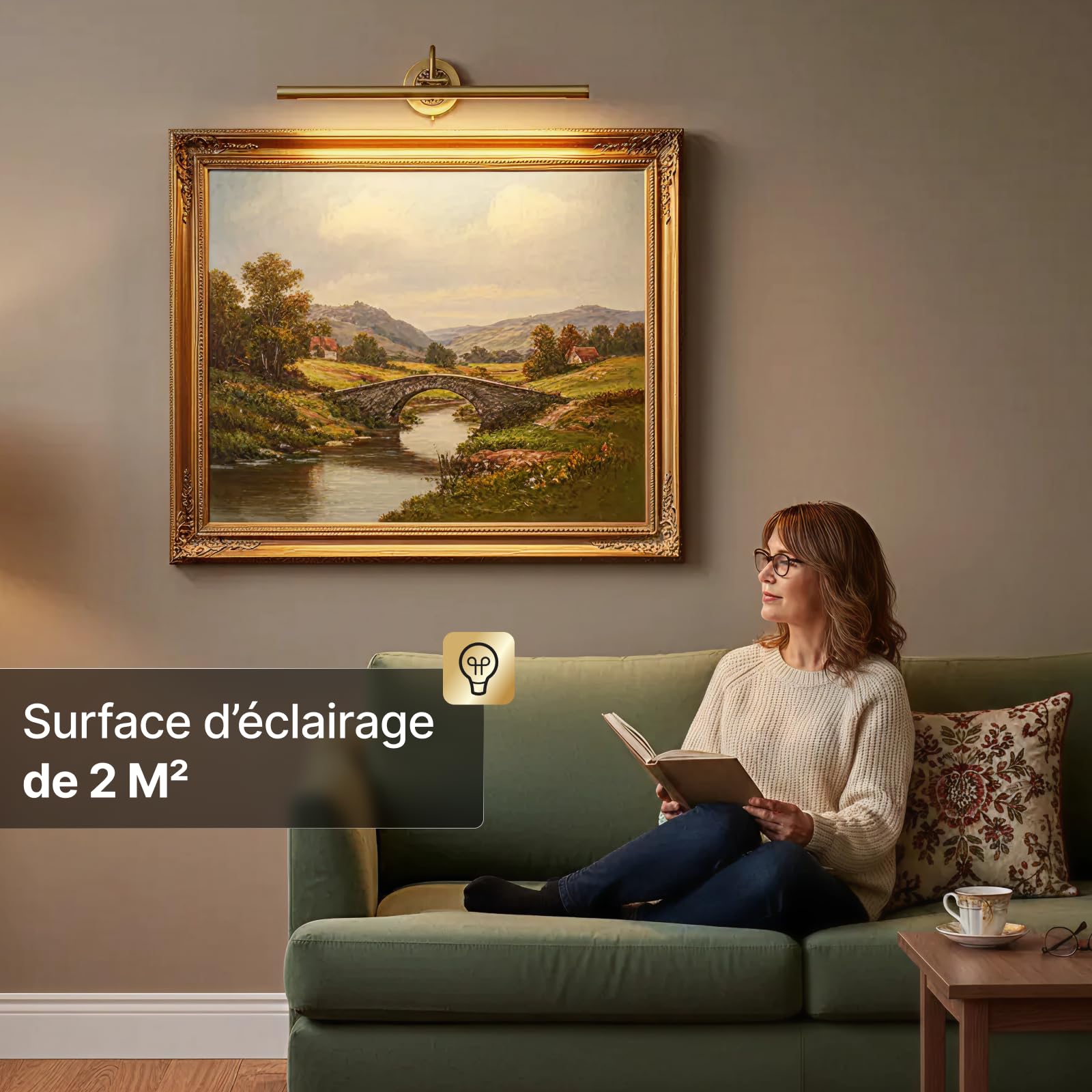 ARTE LAMP Applique murale d'intérieur – lampe LED pour tableau – pour la maison - avec câble et prise pour réseau
