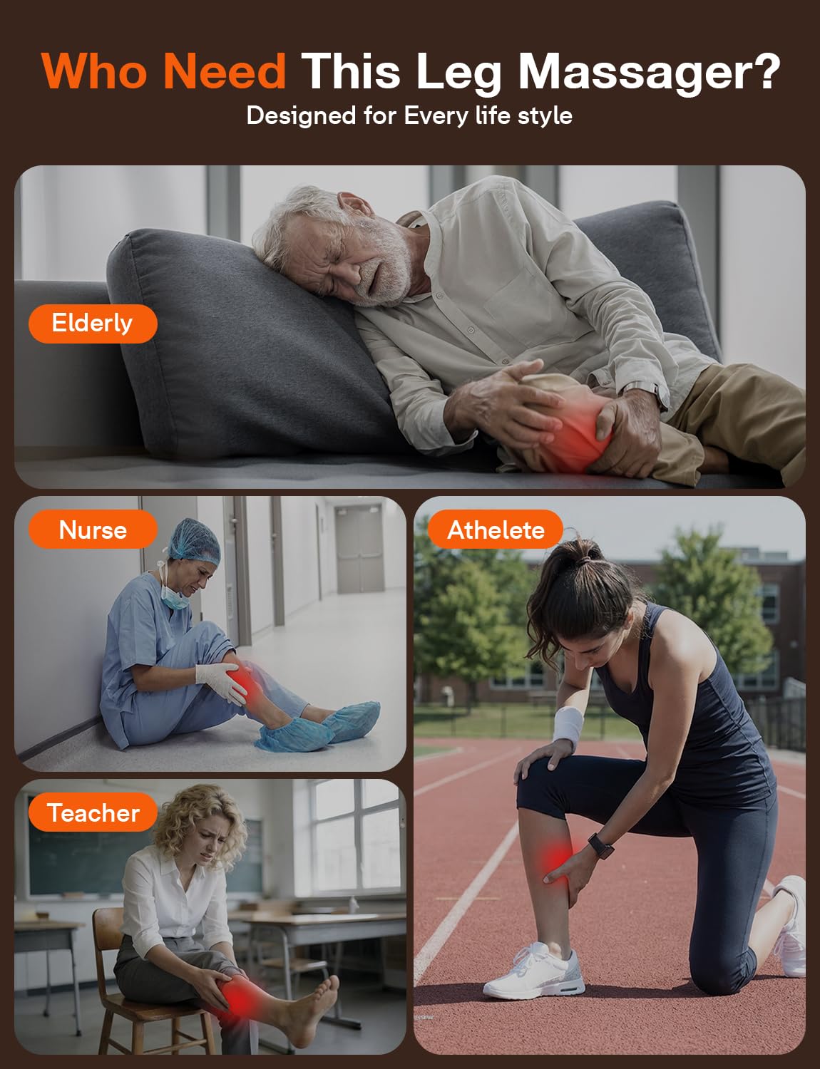 ALLJOY Beinmassagegerät für Schmerzen und Durchblutung, Beinmassage mit