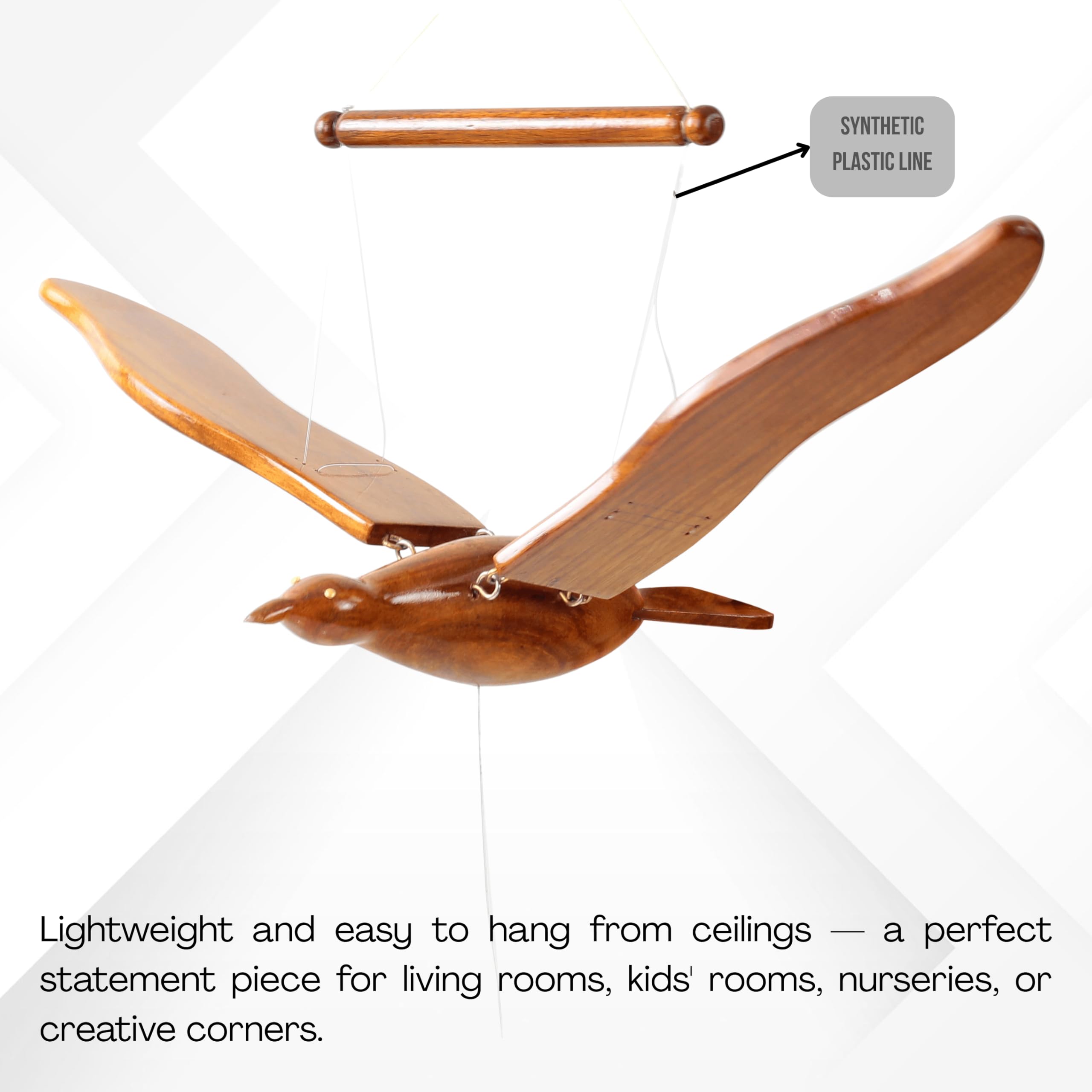 木製　フライングバード　3羽セット Amazon.co.jp: 職人手作り木製飛ぶ鳥3D(3次元)モデル翼付き|独占ホーム