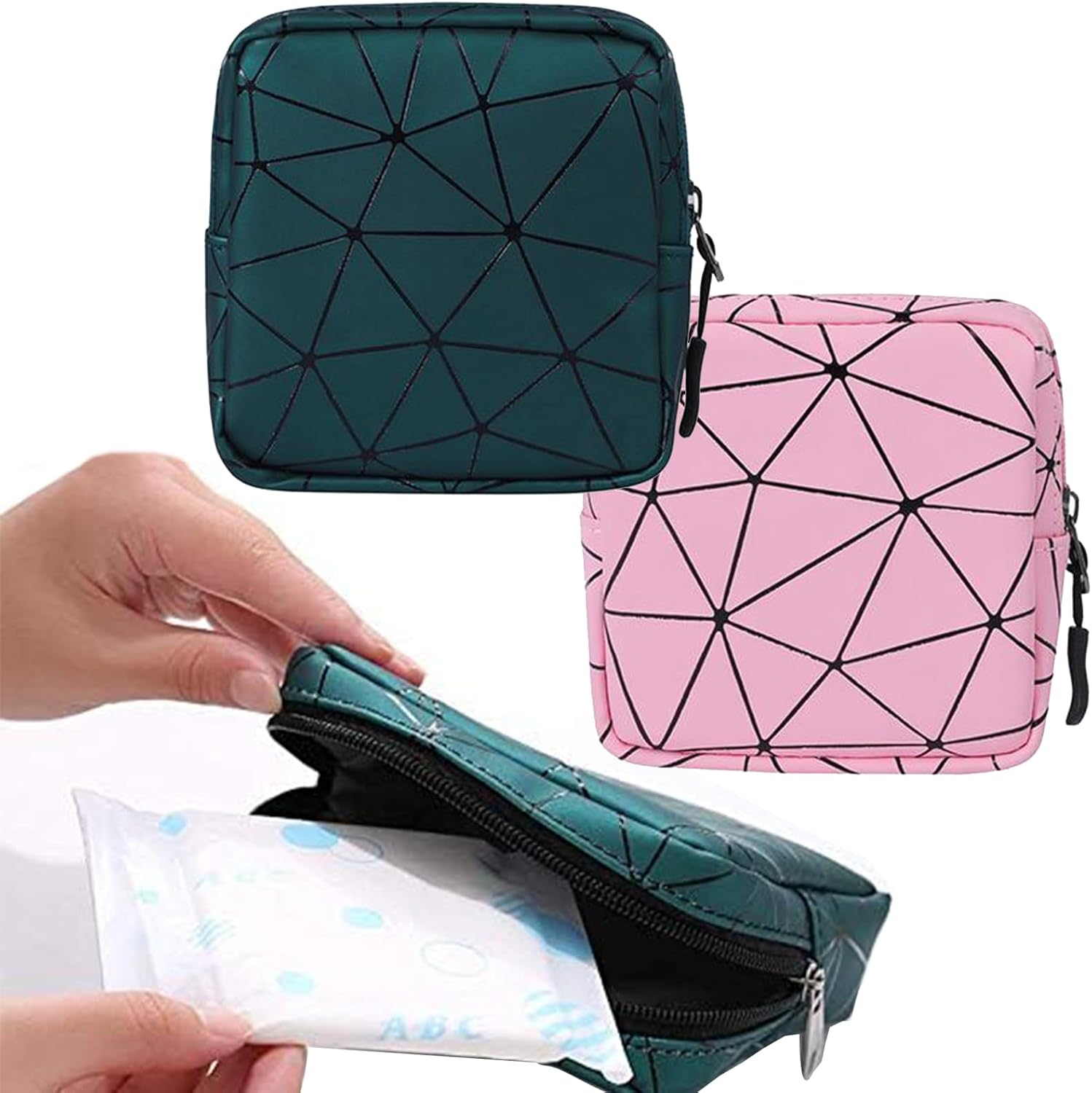 2Pcs Portable Leather Sanitary Bags Multipurpose Mini Sanitary Towel