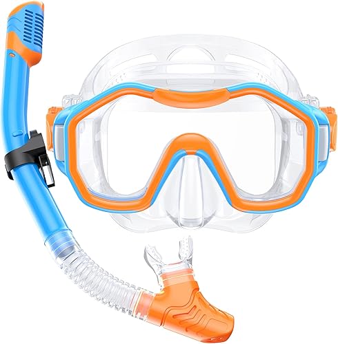 Miniatura 11 de Snorkeling Gear for Adults Kids, Dry-Top Snorkel Set, 180°Panoramic Wide View Diving Mask Breathing Freely Snorkel Mask for Snorkeling Scuba Diving