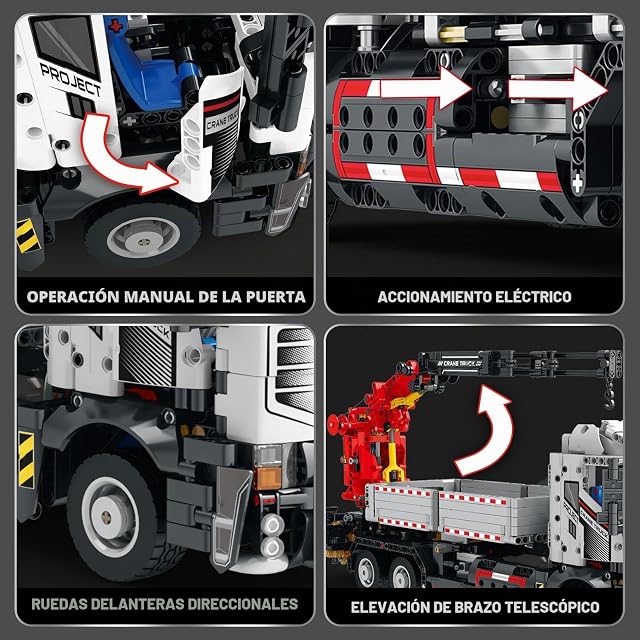 Foto 4 de 7 de Reobrix Conjunto de construcción de bloques de juguete para grúa de camión RC con motores