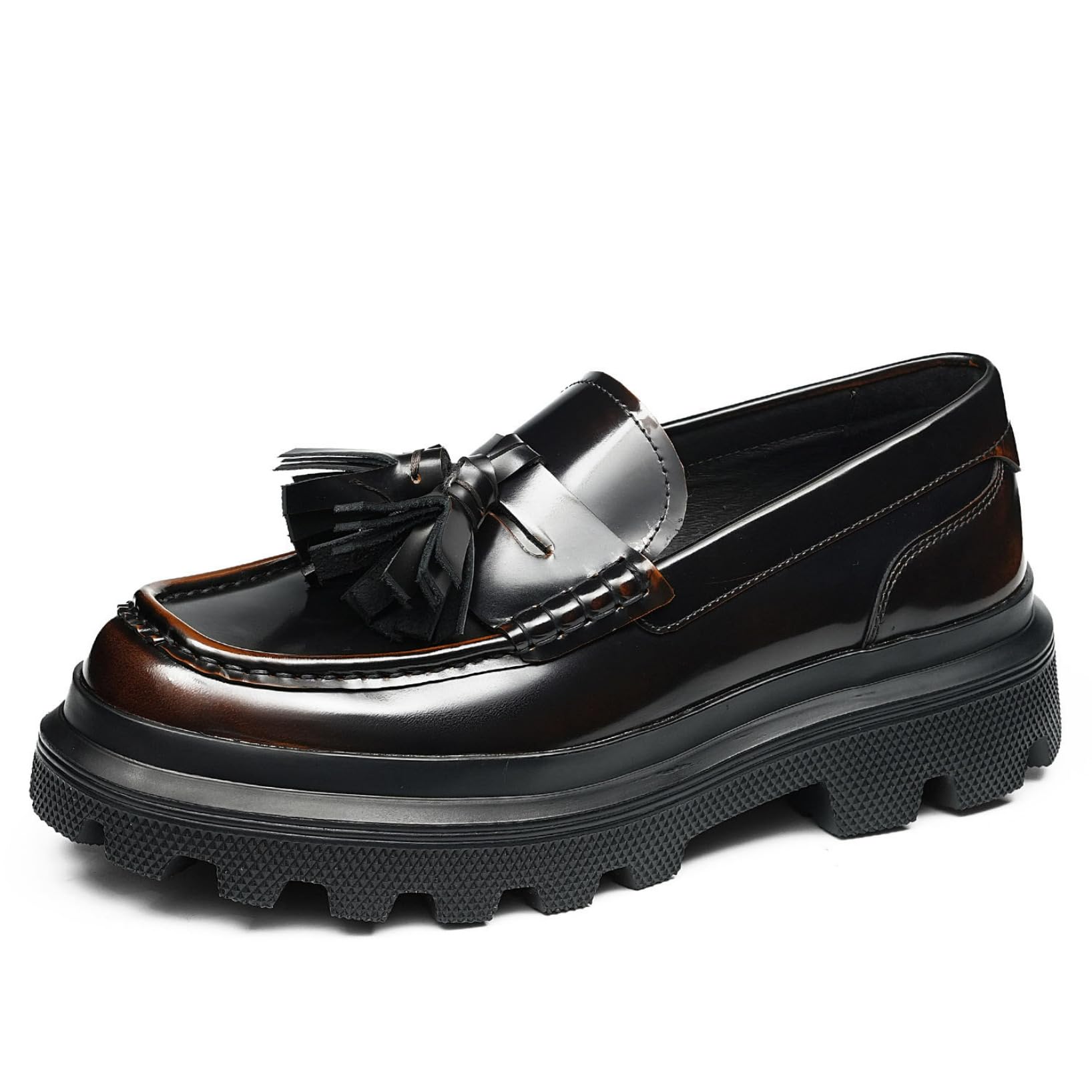 Genérico Mocasines Hombre de Lujo con Borlas Suela Gruesa Zapatos Elegantes Hombre Estilo Diseñador para Negocios Bodas y Eventos Formales