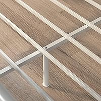 Vista 5 de Zinus Florence - Base de cama con plataforma de metal, base de colchón, no necesita somier, fácil montaje, blanco, tamaño Queen.