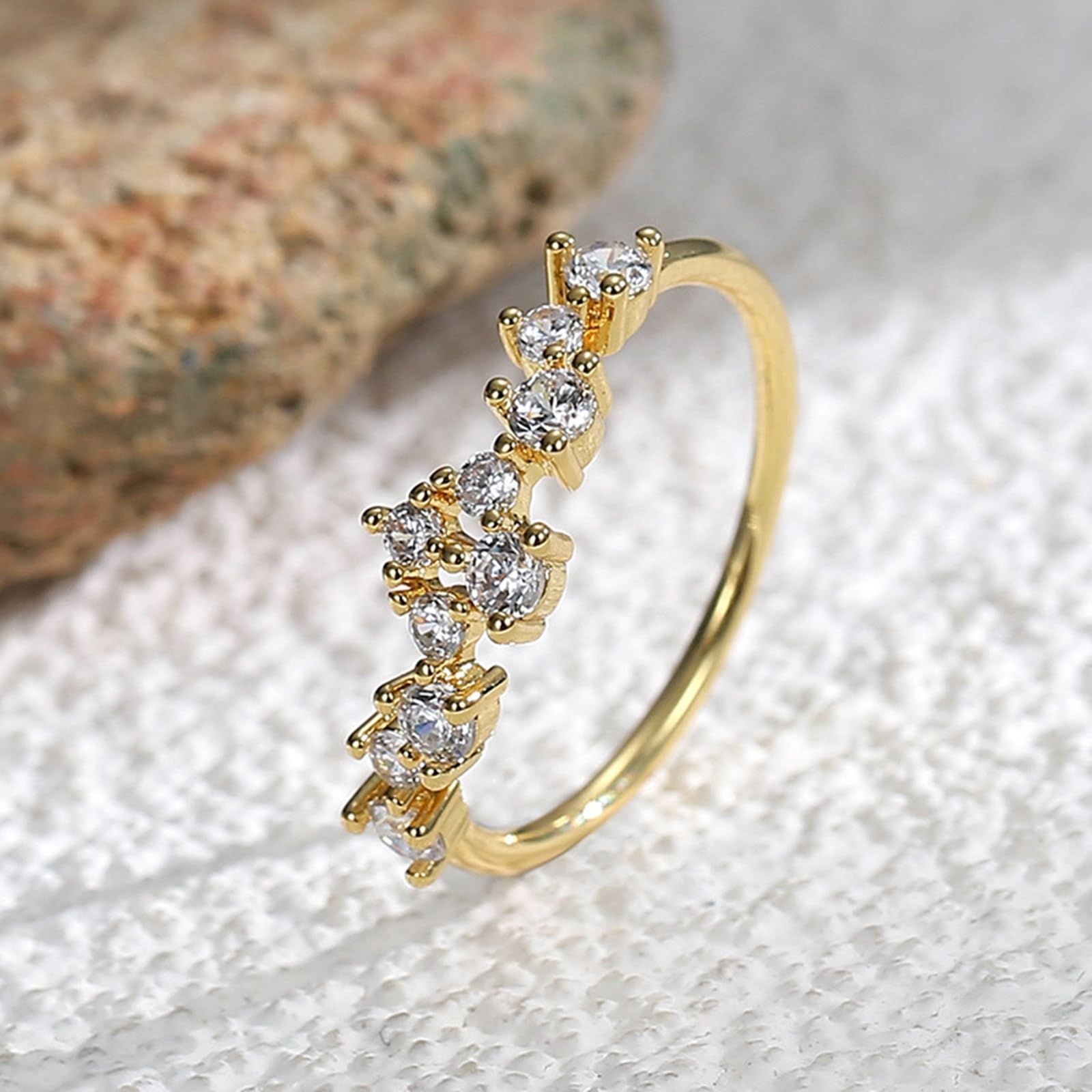 Anillos para mujer, bisutería Moissanite, anillo para mujer, oro 9 K, Au375/Au585/Au750, con moissanitas, talla 45 (14,3), clásico para tía día de la madre, personalizado