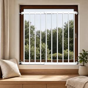 WAOWAO 19.49-33.64 inch Wide Child Safety Window Guards, White, 2 Piece