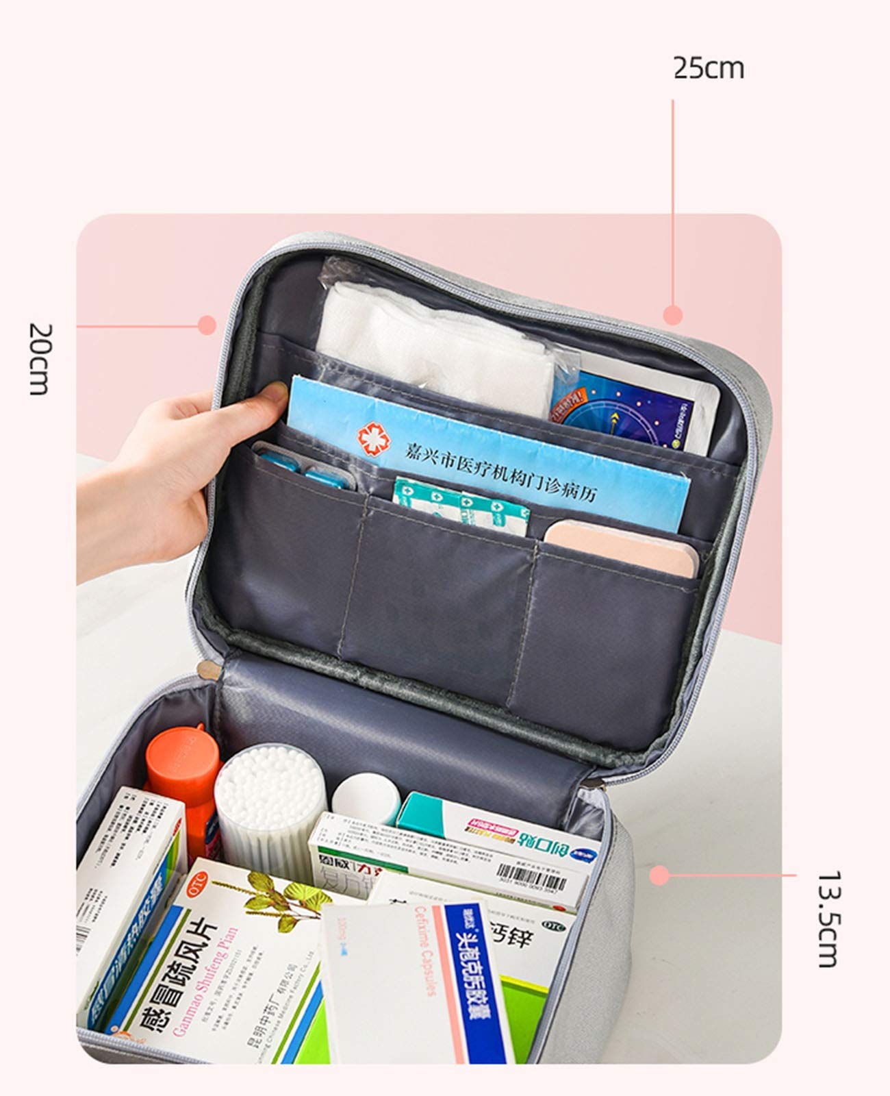 Caja organizadora de medicamentos, para Guardar Joyas, Pastillas de Viaje, botiquín de Primeros Auxilios Familiar, portátil, para Coche, hogar, Oficina, Cocina, Deportes al Aire Libre.