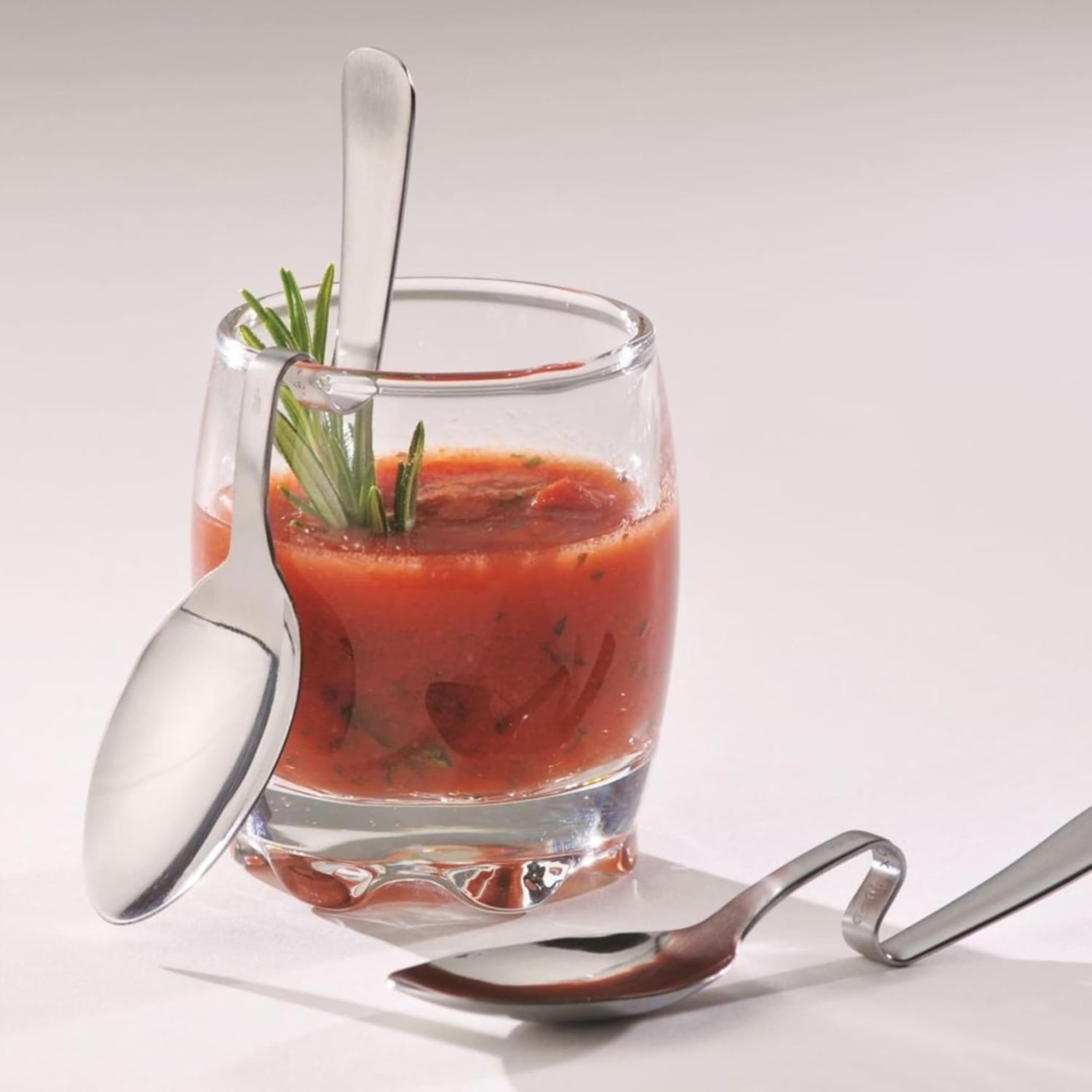 Lebrun Couverts – Apéro Service 13 Pièces - 6 Verrines en Verre Apéritifs avec 6 Cuillères Coudées – Plateau Ardoise avec Poignées Cordes Inclus – Verrines en Verre pour Les Dégustations et Desserts