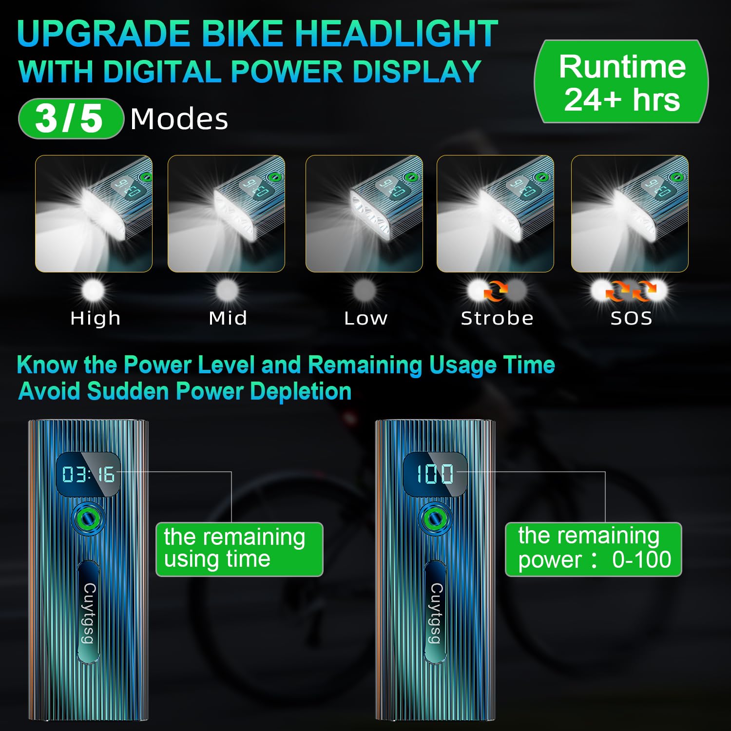 2026 nuove luci per bici a 6 LED super luminose per guida notturna, faro posteriore per bici ricaricabile ad alta luminosità, 10 modalità, staffa girevole a 360°, luci anteriori in alluminio, durata