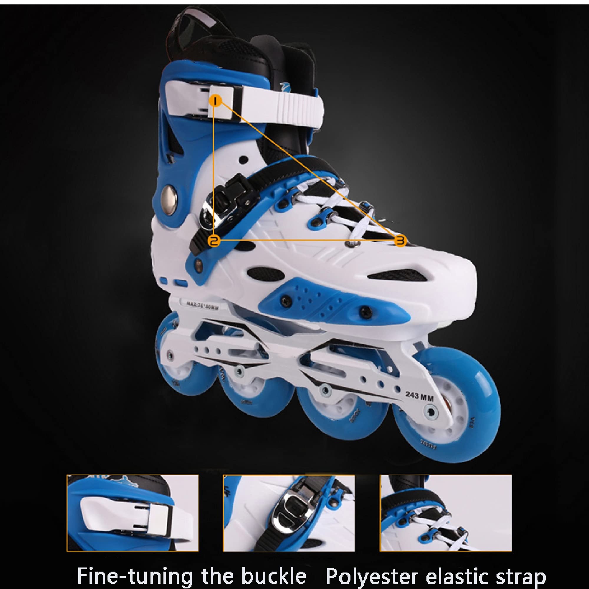 Patins à roues alignées pour filles et garçons, patins à roulettes avec sport et loisirs, patines pour enfants et adultes, hommes et femmes (couleur : blanc, taille : EU 42/US 9/UK 8/JP 26 cm)