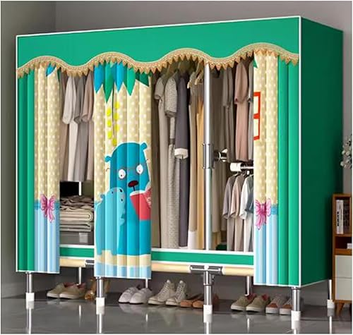 Miniatura 11 de large closets Large Closet Metal Steel Rack Clothes Closet with Clothes Rail Closets for Bedroom Thick Cloth Portable Wardrobe Closet Space-saving