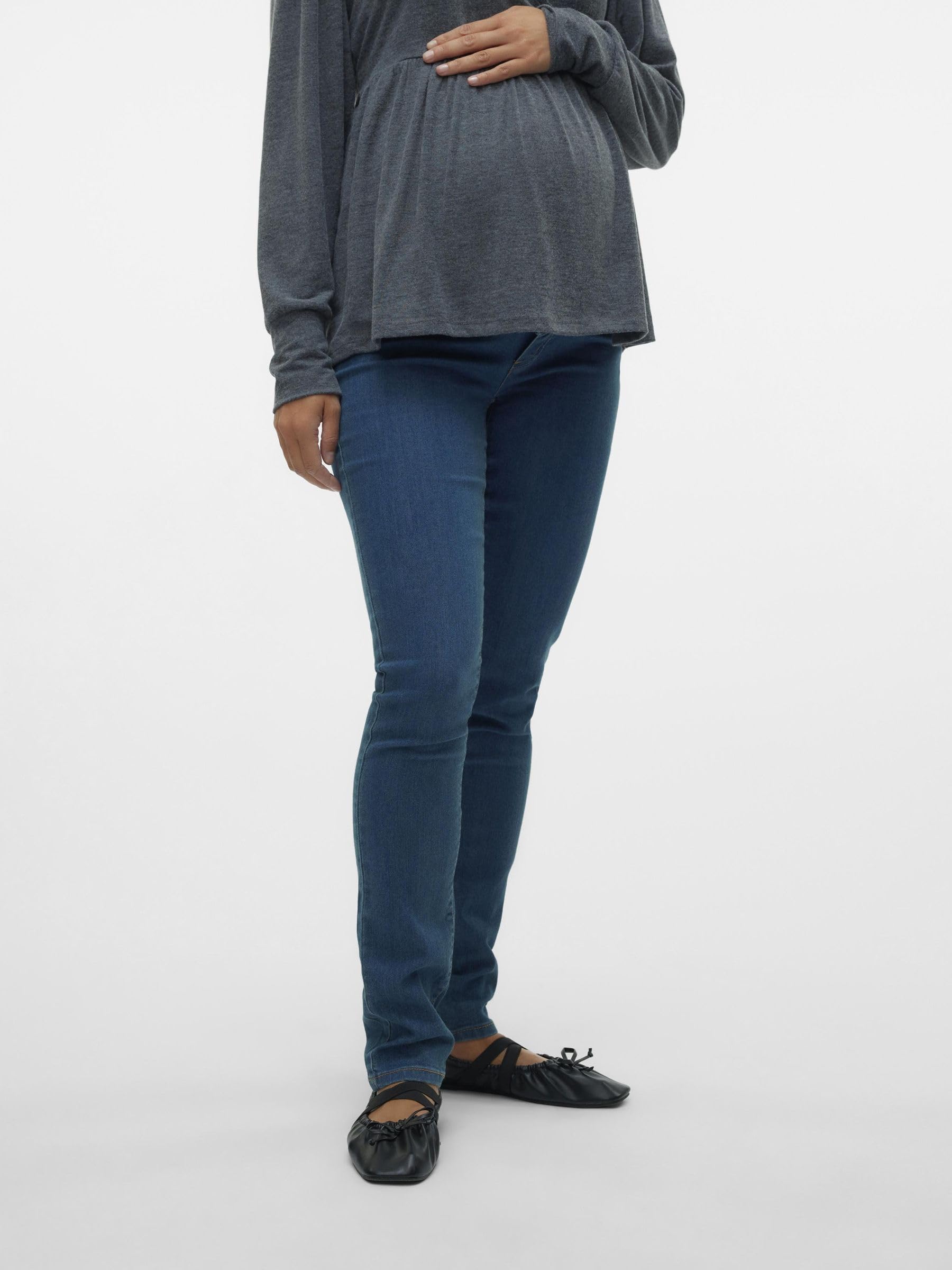 MAMALICIOUS Mljulia Medium Blue Slim Jeans A. Noos Mujer