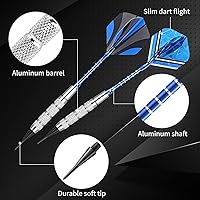 Vista 3 de GWHOLE Soft Tip Darts Set, 12pcs Aluminum Metal Body Professional Darts Plastic Tip with 16 Dart Flights and 200 Plastic Tips for Adult Electronic