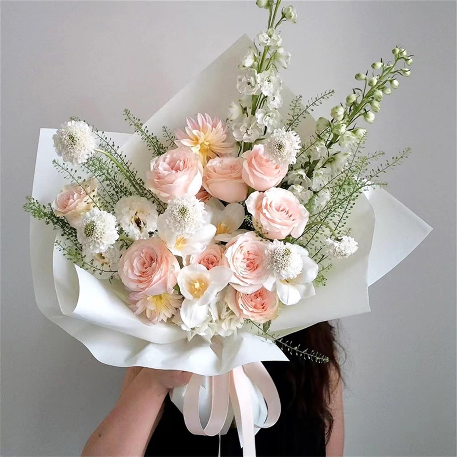 Florist Blumenstrauß Geschenkpapier, Geschenkpapier, matt, 10 Yards (ca. 9,14 m), 58 cm breit, mehrfarbig, Rolle(Cyan)