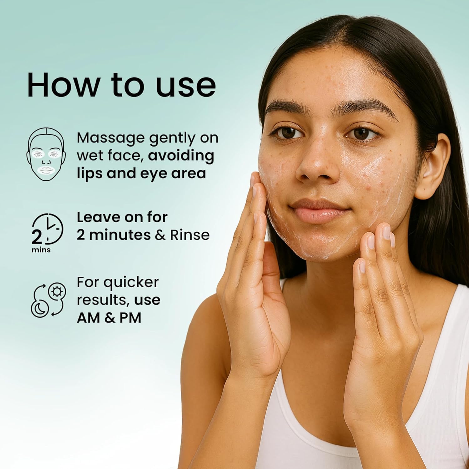 The Solved Skin Rapid Clear Facewash | 2.5% Micronized Benzoyl Peroxide with Ceramides | Dermatologically Tested Cleanser for Acne-Prone, Sensitive & Oily Skin - 100 ml