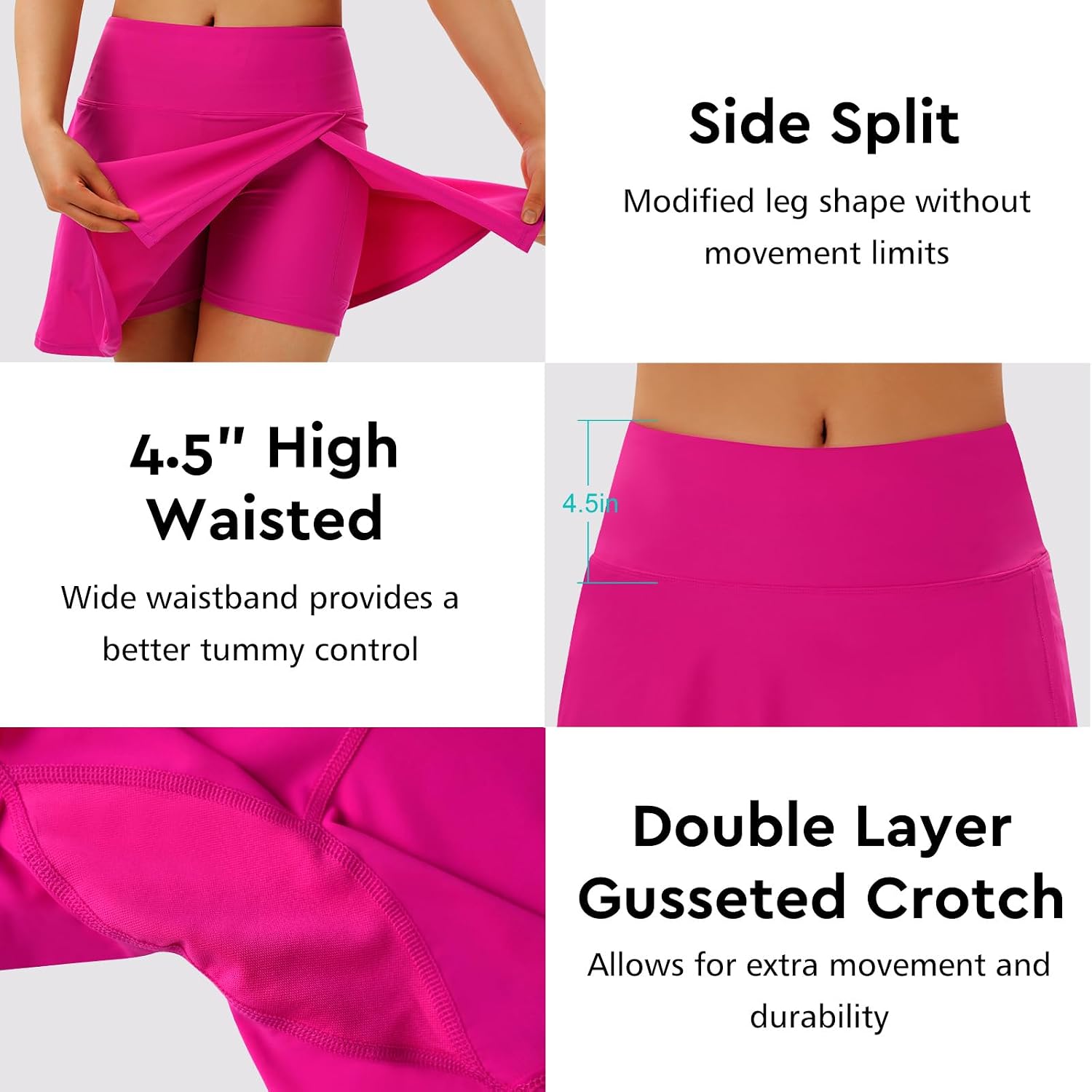 ANIVIVO Women's Swim Skirt Bathing Suit Bottom High Waisted Swim Skort Tummy Control Split Swimsuit Bottom with Pockets