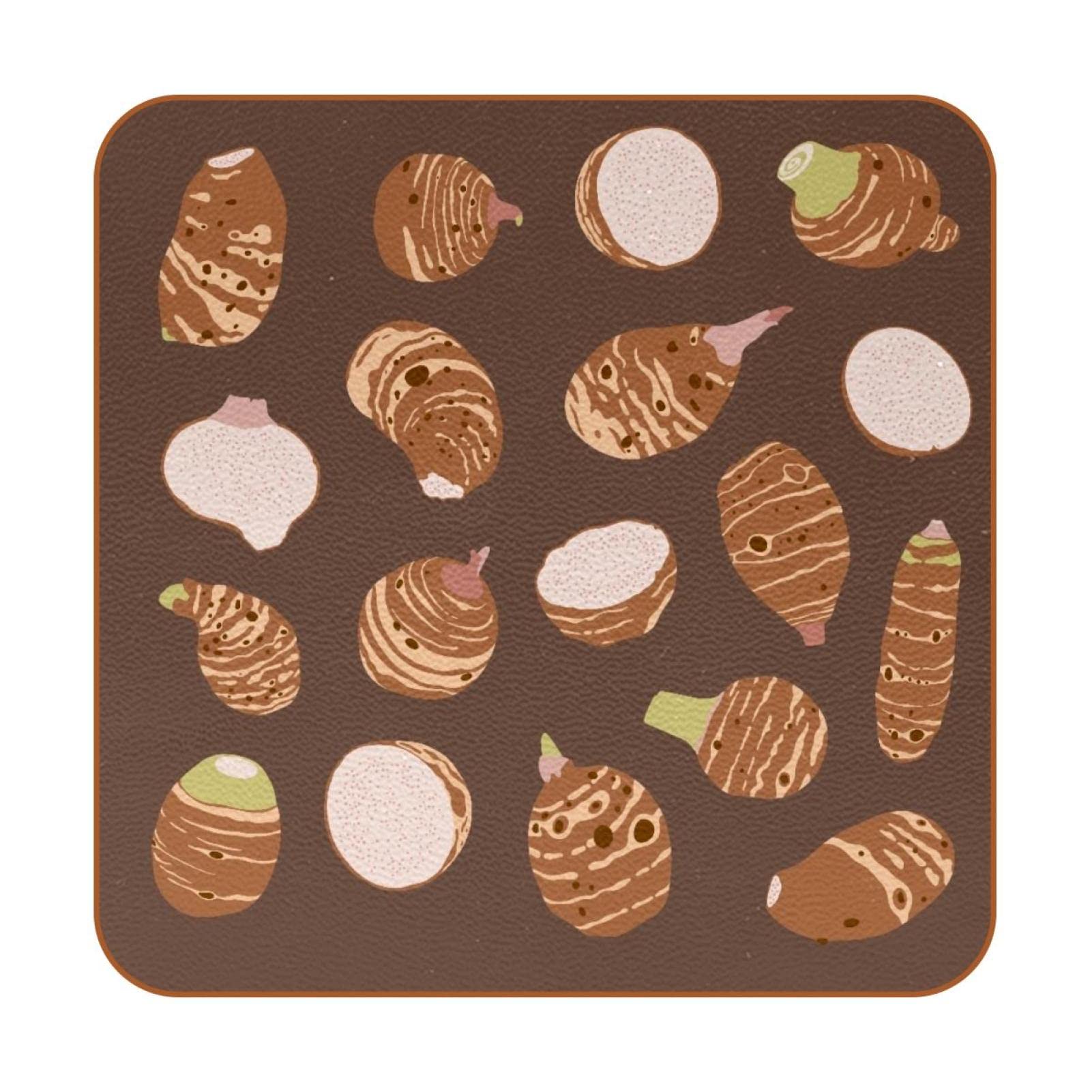 Dessous de verre carrés Taro lot de 6 pièces antidérapantes pour table