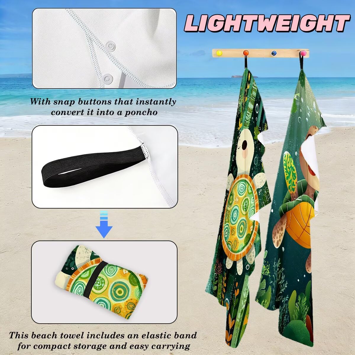 Ręcznik plażowy z mikrofibry, duży ręcznik plażowy 100 x 200 cm 2 sztuki, męski damski ręcznik gimnastyczny, odporny na piasek ręczniki plażowe, szybkoschnące ręczniki z mikrofibry do podróży (uroczy