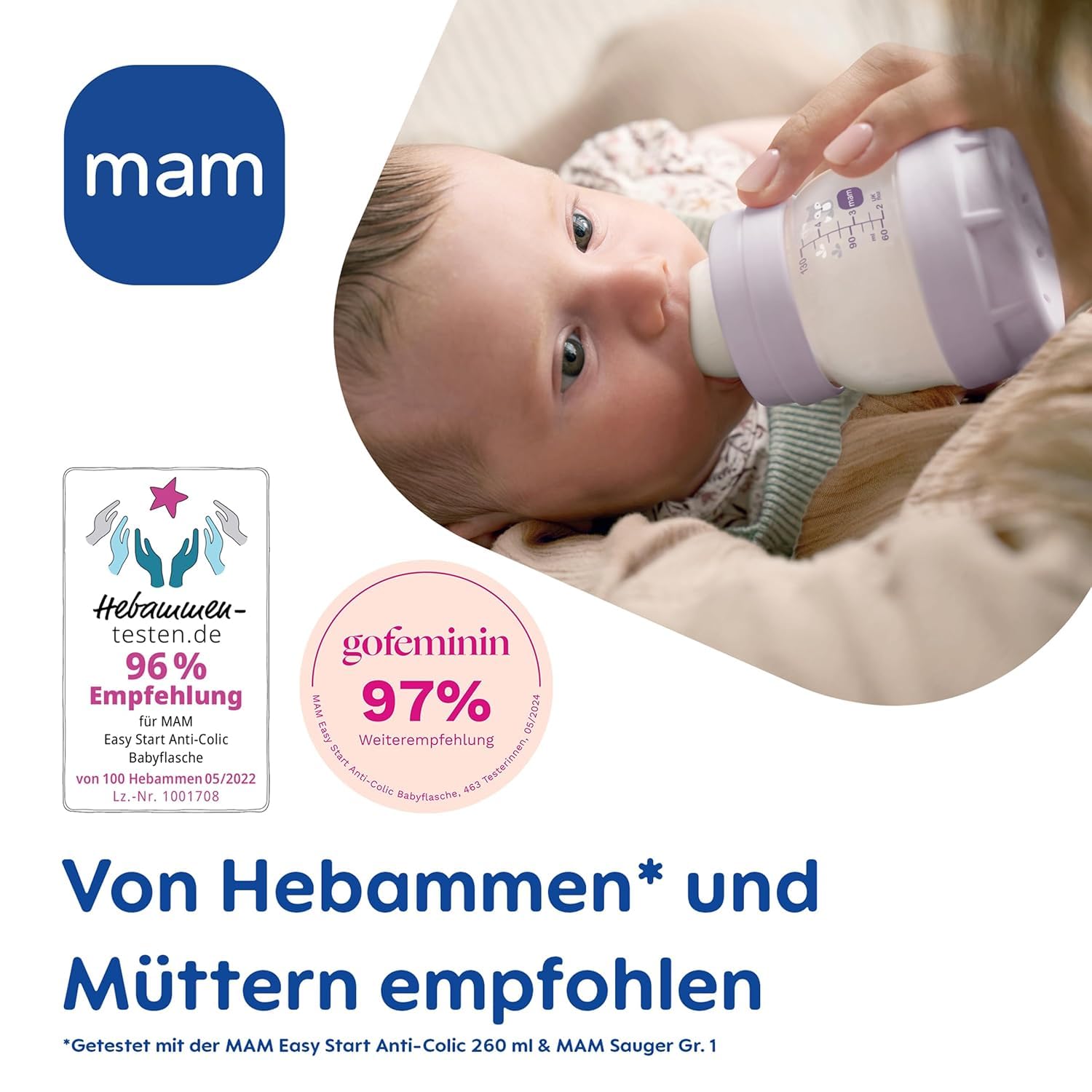MAM Easy Start Anti-Colic Neugeborenen-Set | 0+ Mon | Babyflaschen Geschenk-Set | 94% Akzeptanz | 96% Hebammen-Empfehlung | 80% weniger Koliken | 4 Trinkflaschen & 1 Original Start Schnuller | beige