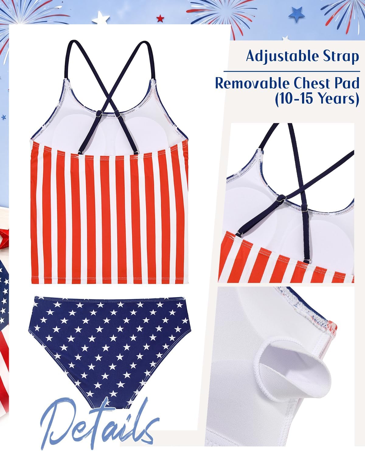Century Star Girls Flounce Tankini 2 Piece Bathing Suit | Cute swimwear set with a stylish flounce top,Comfortable fit, perfect for girls' summer beach vacations