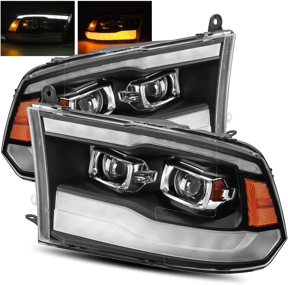 Fit For 09-18 Ram 1500 2500 3500 Black Housing LED DRL Projector Headlights - Foto 2