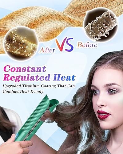 Miniatura 3 de Plancha de cabello inalámbrica plancha de pelo antideslizante portátil y rizador 2 en 1 para todo tipo de cabello plancha plana de cerámica