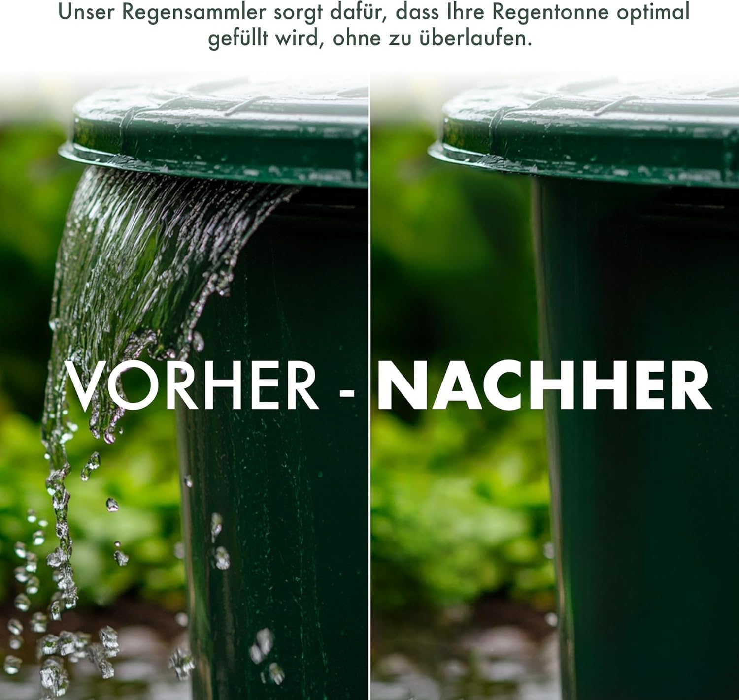 Regensammler für Fallrohre 100 mm - Zink Regenwassersammler für Fallrohr DN100 mit Schlauch- und Fassanschluss - Wassersammler für Regentonne, Zisterne - wetterfest und langlebig - Indiva
