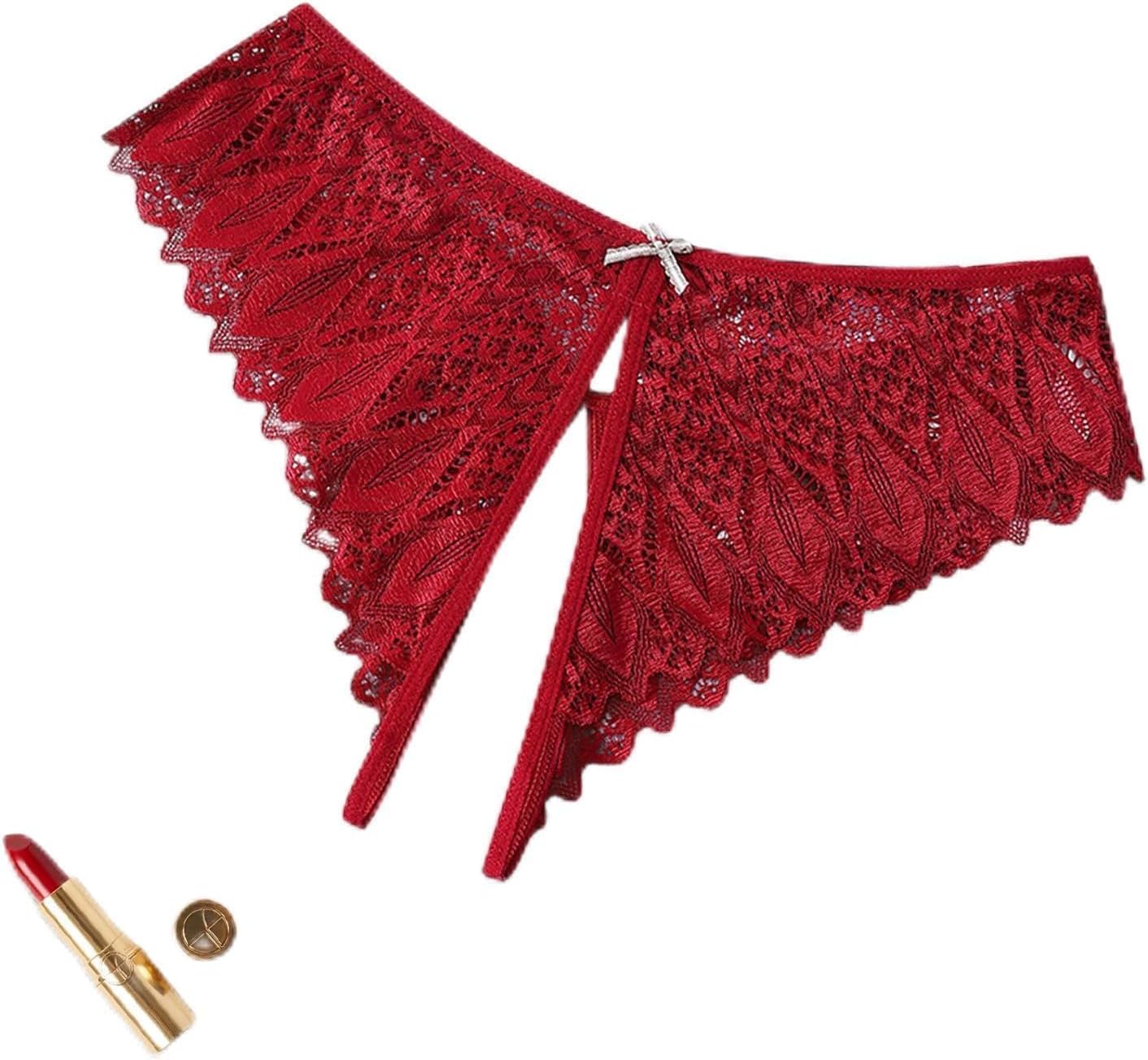 Women's Floral Lace T-Back Thongs | Soft Stretch Breathable Material, Skin Friendly Bow Decoration, Double Waist Straps, Hollow Floral For Daily Romantic Wear