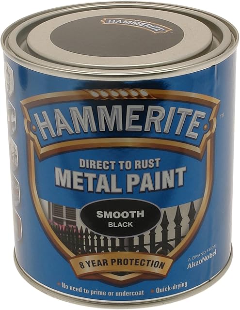 Hammerite HAM6722003 1L Metal Paint - Smooth Black