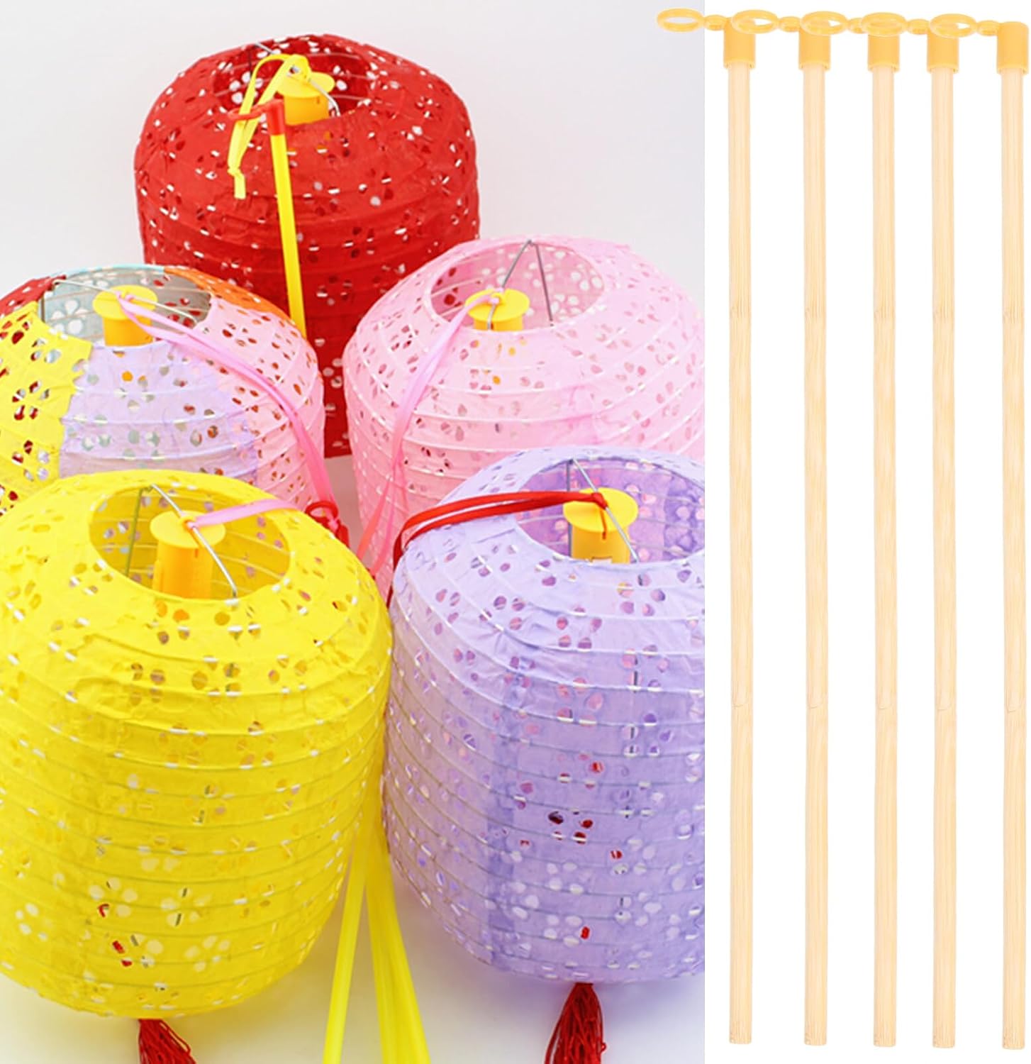 35pcs Lantern Handle Fairy Lantern Craft Kit Lantern Handles Lanterns Making Stick Electronic Accessories Cane Accessories DIY Lantern Supplies Lanterns Pole Bulk