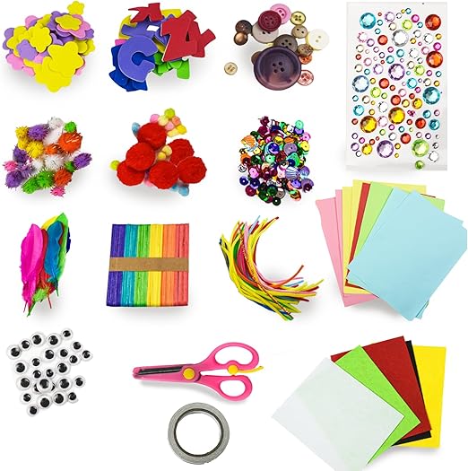 Ainiv Riesen-Bastelset Für Kinder - über 1000 Teile Zum Kleben, Schneiden & Gestalten!