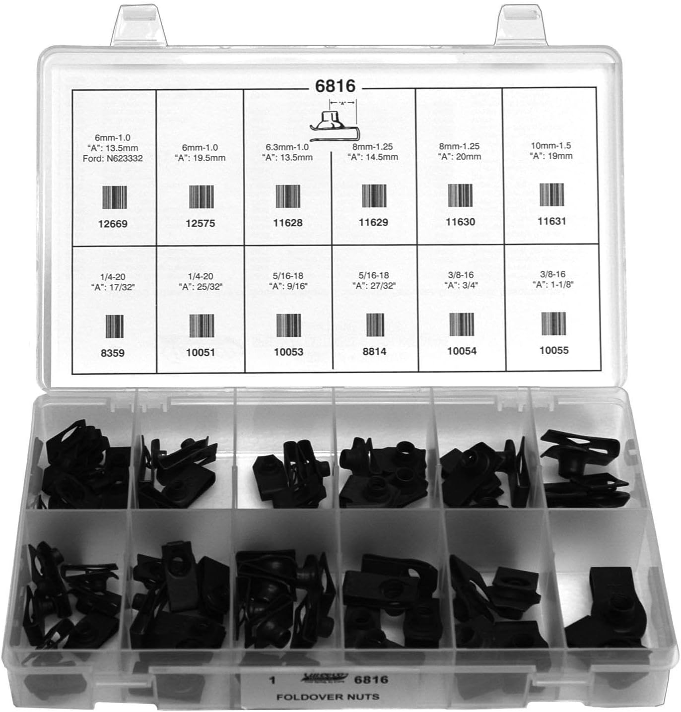 Auveco # 6816 Extruded U-Nut Quik-Select Kit. Assortment. Qty 1.