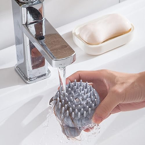 Miniatura 3 de Cepillo de baño y champú, limpiador corporal de silicona para uso en la ducha, cepillo corporal exfoliante, esponja de silicona premium, limpiador