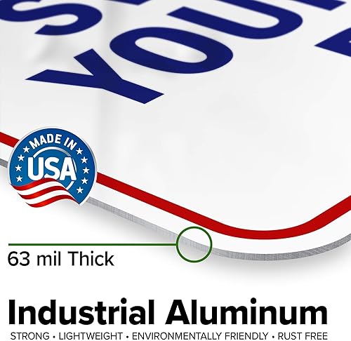 Vista 11 de Señal de advertencia de natación a tu propio riesgo, 10 x 14 pulgadas, libre de óxido, aluminio 040, resistente a la decoloración, fabricado