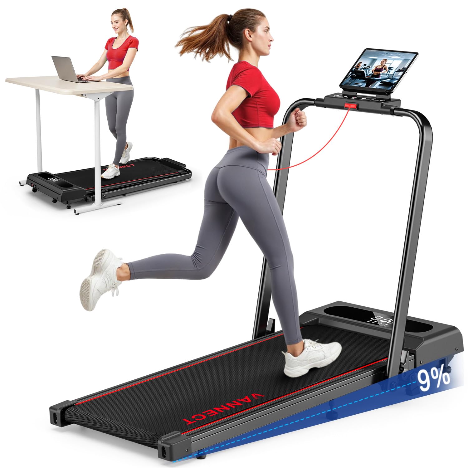 6 in 1 Folding Treadmill with 1-12KM/H
