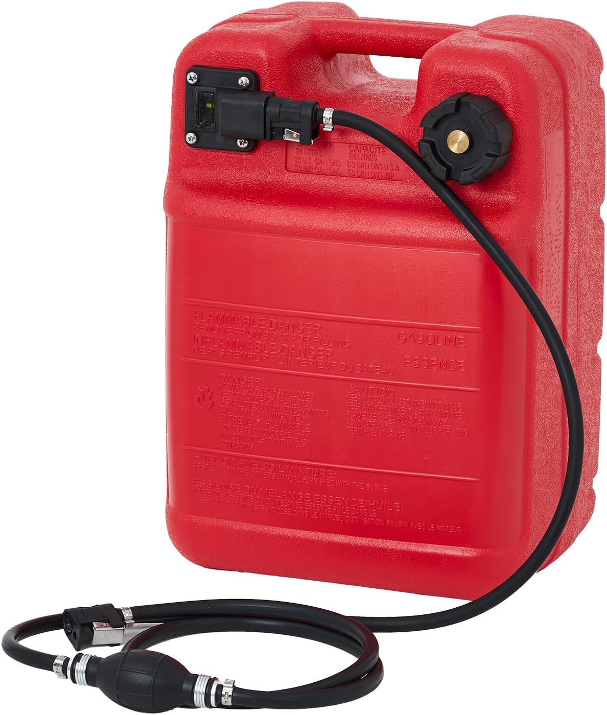 6 Gallon Marine Portable Tank Outboard Boat Transfer Tank with Line l-Shaped Handle Easy to Carry 12*10*18 Inch