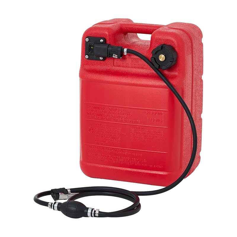 Tanque portátil de transferência de combustível marítimo GarveeTech para motor de popa, vermelho, capacidade de 22,7 L