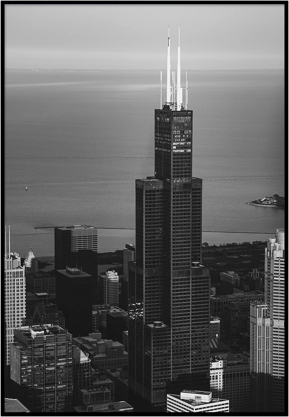 Golden State Art, 13x19 Aluminum Black Photo Frame with Plexi-Glass, Metal Wall Poster Frame Collection (1-Pack)